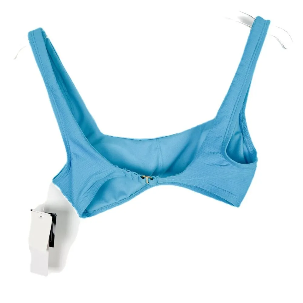 NWT Salt + Cove Variegated Ribbed Bralette Bikini Top Blue Size XS NEW - Image 7