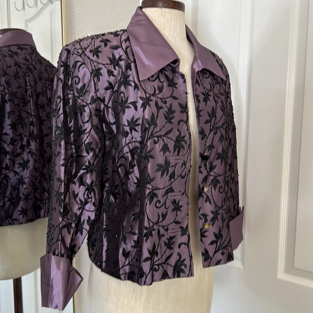 Y2k vintage beaded satin cropped jacket whimsigoth - Image 11