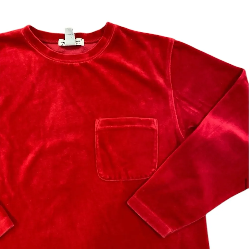 Eddie Bauer Womans Red Velvet Long Sleeve Crewneck Sweater Size Large - Image 8