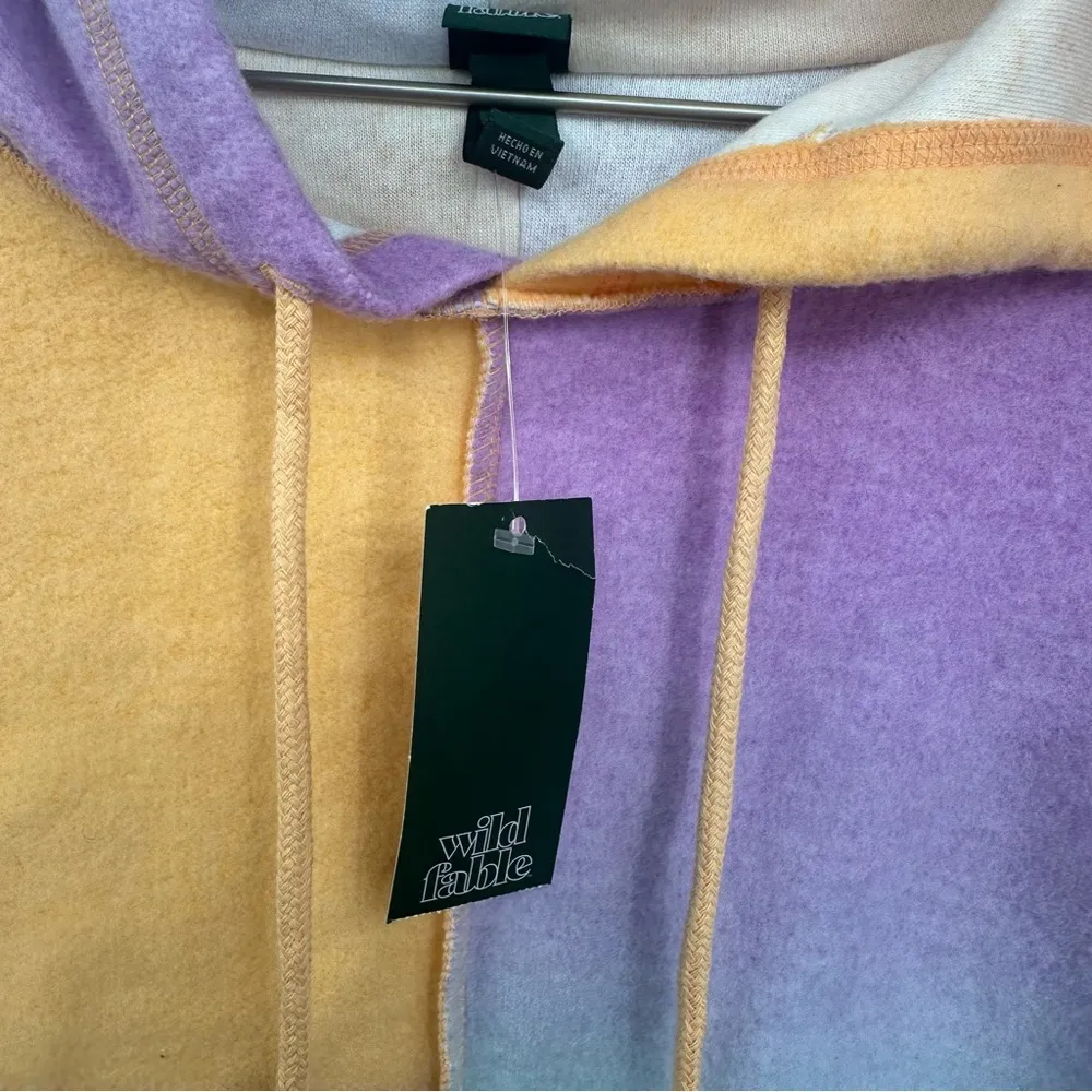 Wild Fable Cropped Color Block Hoodie Size XL Boho NWT - Image 6