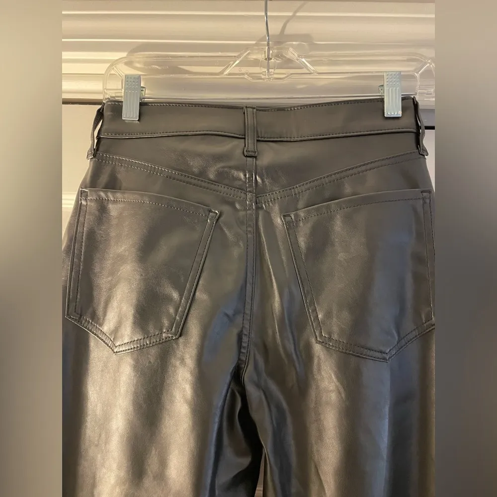 High Waisted OG Straight Faux Leather Ankle Pants, Black, Size 26T, NWT - Image 10