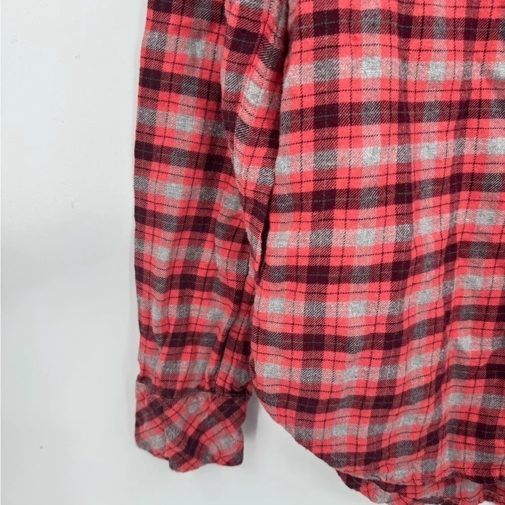 Abercrombie‎ & Fitch Plaid Farmer Western Bohemian Button Front Women Small Top - Image 4