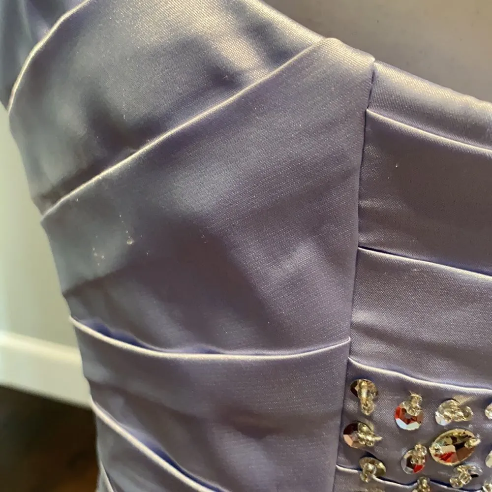 Women’s Strapless Lilac/Silver Formal Prom Party Dress Corset Back Size 16 *READ - Image 10