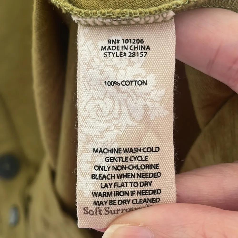 Soft Surroundings  Danielle Button Chartreuse Tunic Medium - Image 5