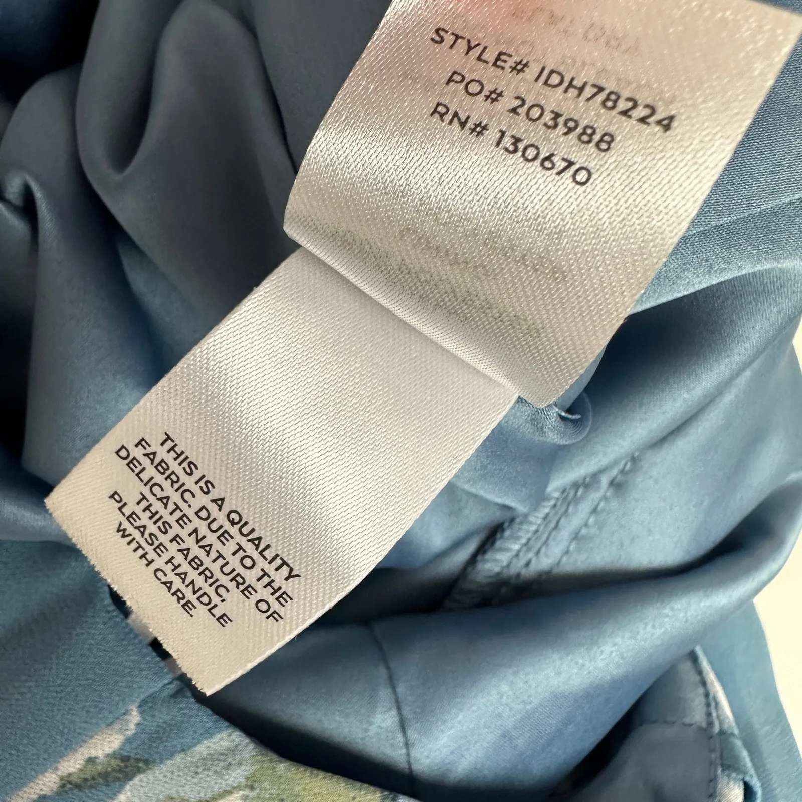 NEW Lulus Feeling Elegant Slate Blue Floral Print Lace Up Slit Maxi Dress Medium - Image 8