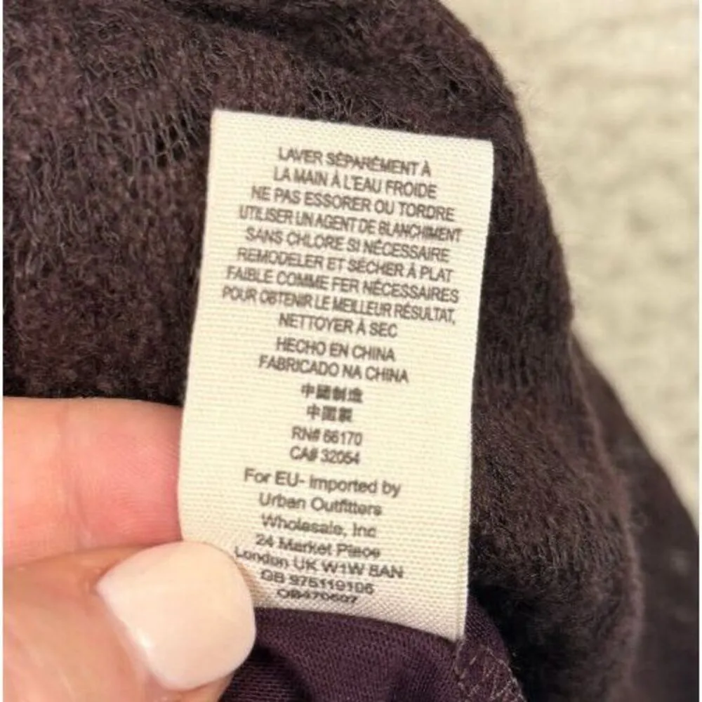 FREE PEOPLE Knit Dress Snug Bug Plum Purple Faux‎ Wrap Tassels Size Small - Image 9