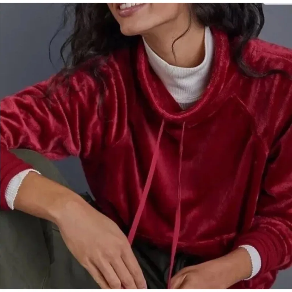 Anthropologie Sunday in Brooklyn Mairead fuzzy fleece velour pullover size M - Image 1