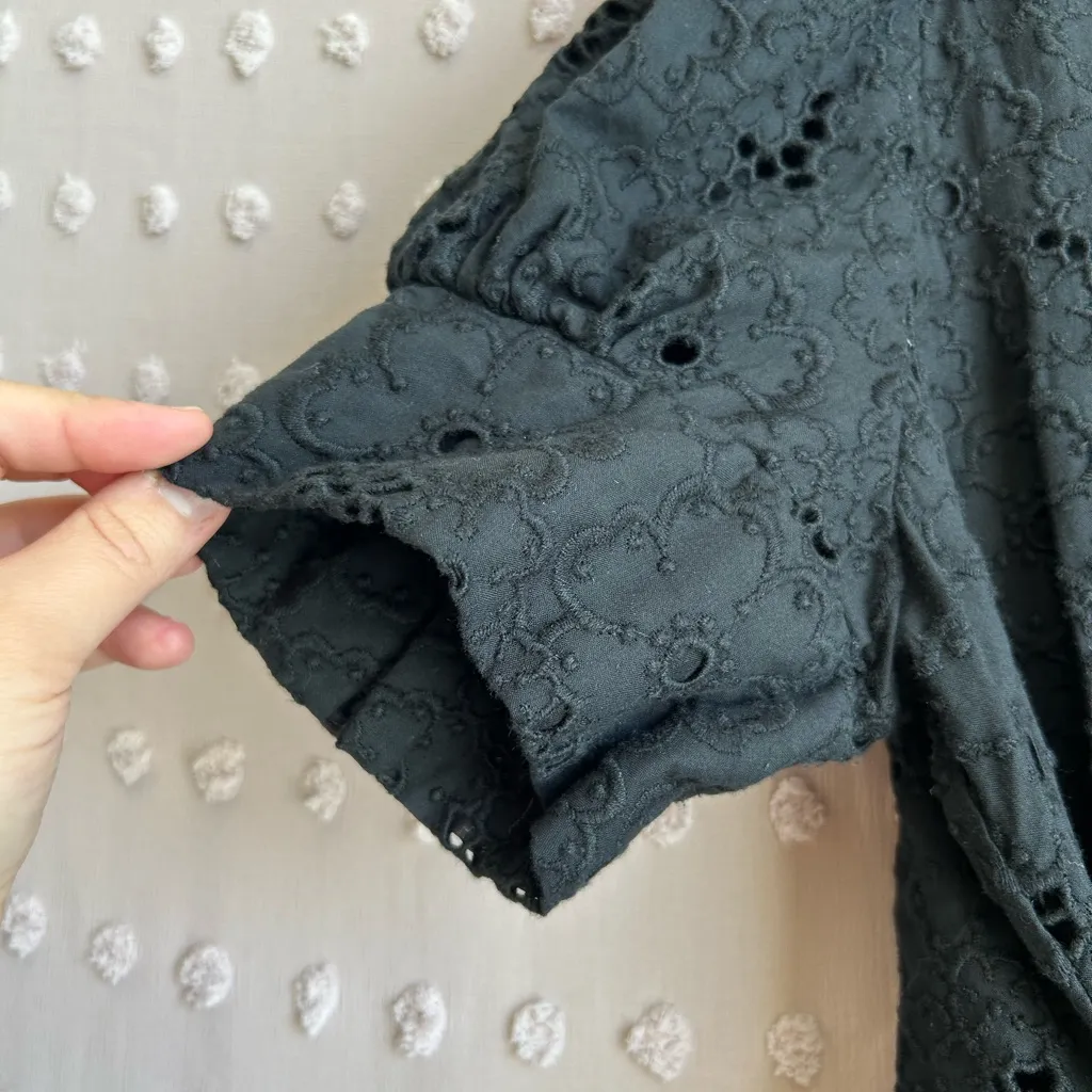 Juicy Couture Vintage Floral Lace Cotton Short Sleeve Dress Sz 10‎ - Image 3