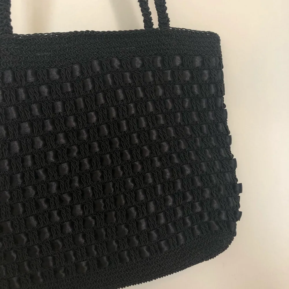 Vintage Black Shoulder Mini Tote Bag - Image 2