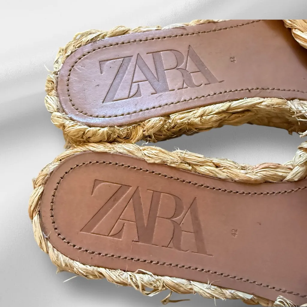Zara Braided‎ Straw Sandals - Image 7