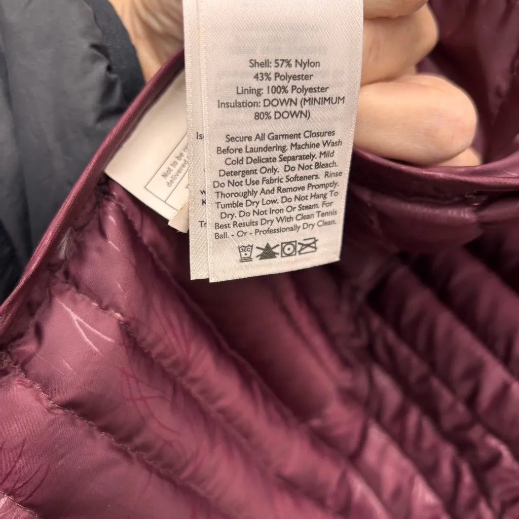 Eddie Bauer Goose Down Hooded Winter Jacket Trench Puffer Coat Zip Up Womens PL - Image 5