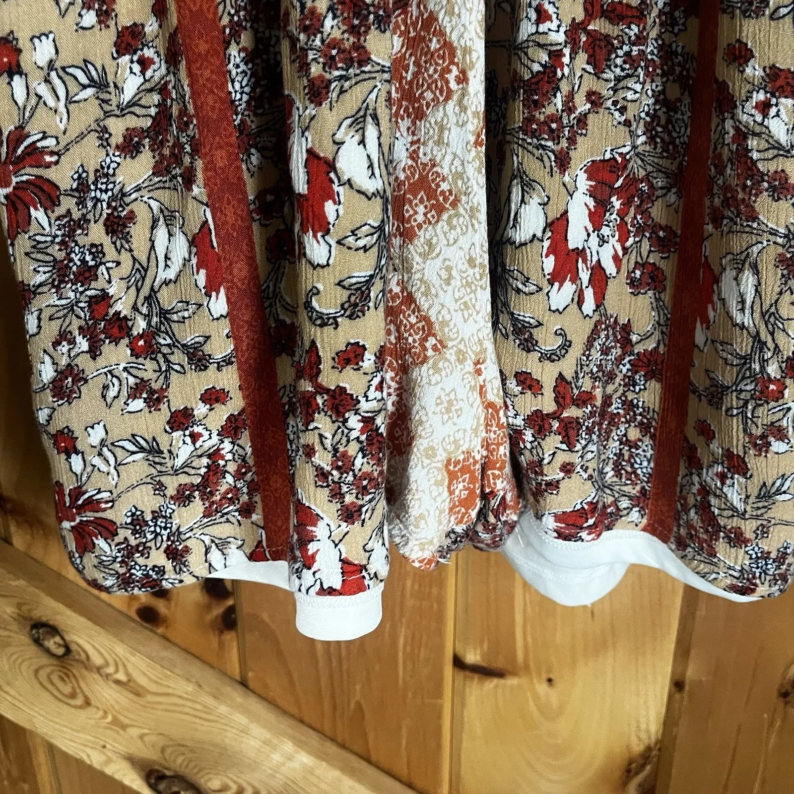 Blue Rain‎ Woman's Medium Beige Orange Floral Romper  western halter - Image 5