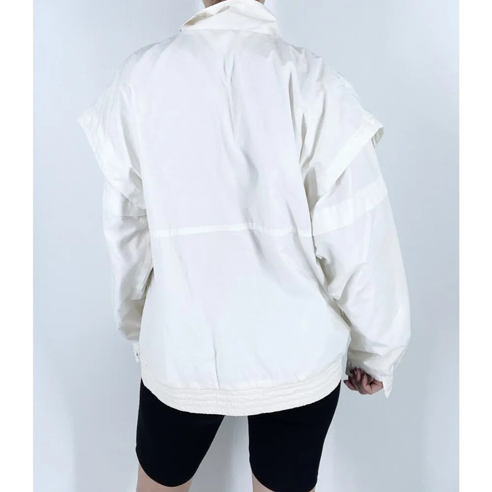 Vintage 90s Adidas White Windbreaker Jacket Size Medium - Image 3