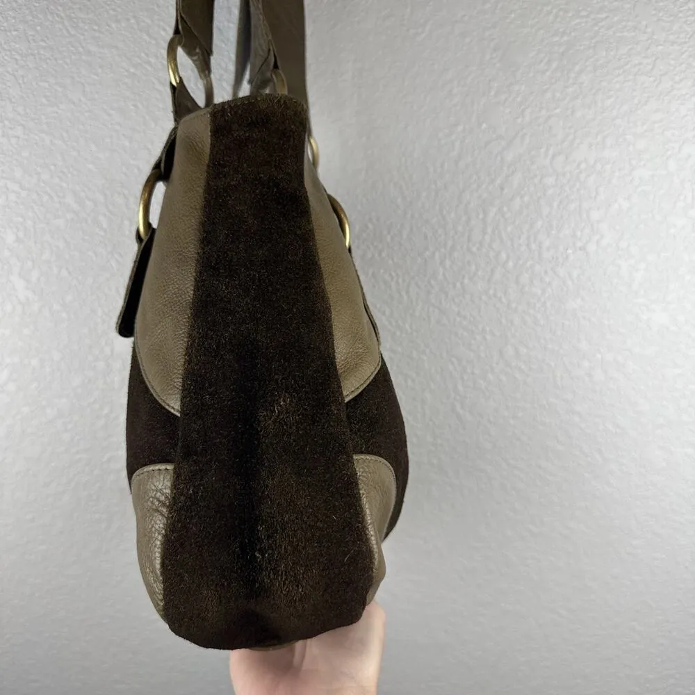 Jacqueline Jarrot Womens Vintage Brown Suede Leather Shoulder Bag Purse - Image 5