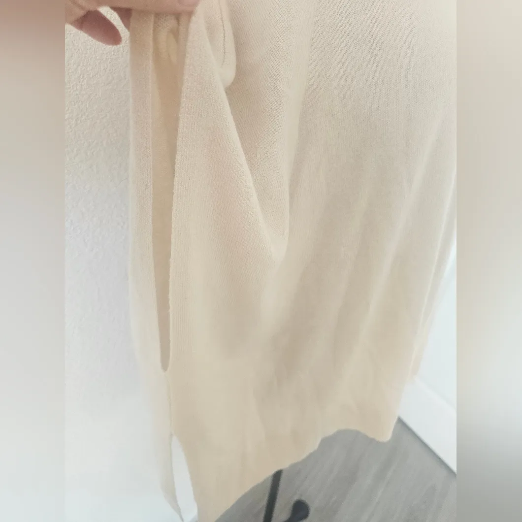 Charter Club Cashmere Cream Cowl Neck Poncho Sweater Size M New With Tags - Image 2