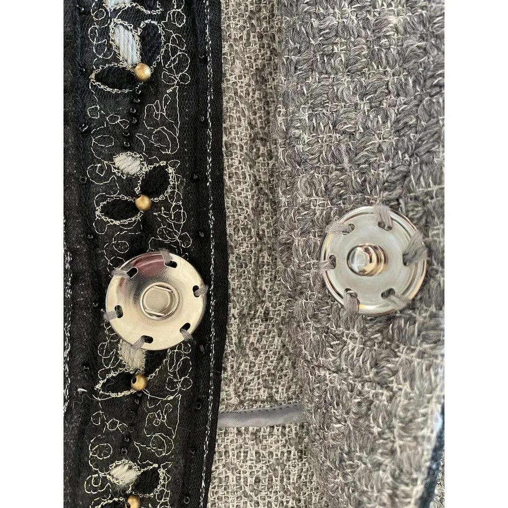 Alberto Makali Wool Blend Grey Crop Jacket size Medium - Image 5