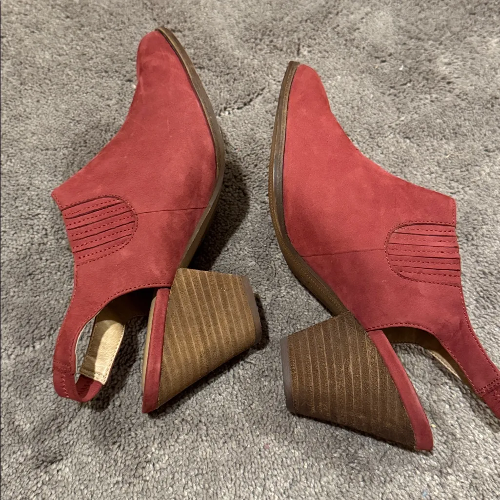Splendid  Averie Maroon Suede Slingback Booties SIZE 8.5M - Image 5