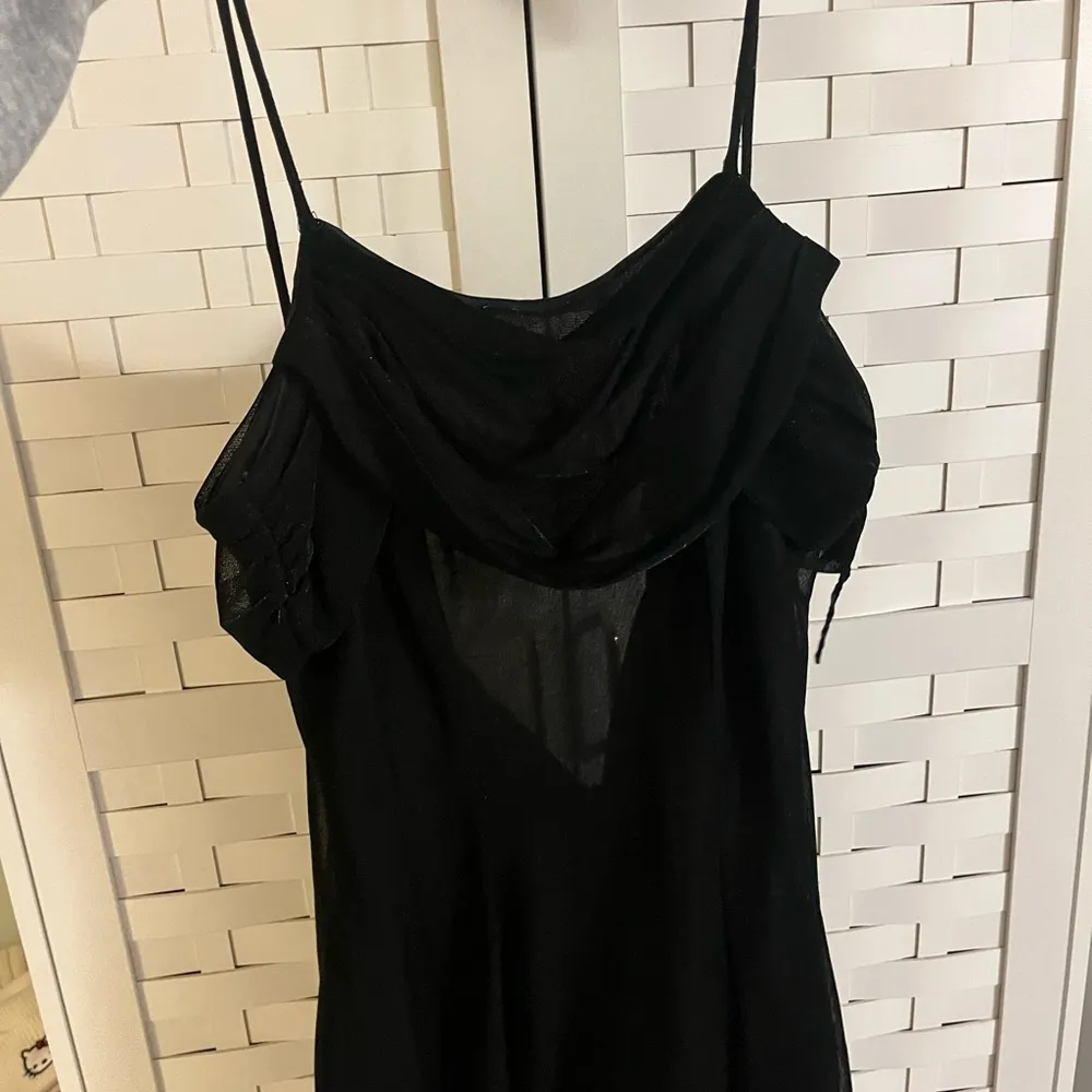 VINTAGE All that jazz mini sparkle green & black scoop flowy layered mini dress - Image 6