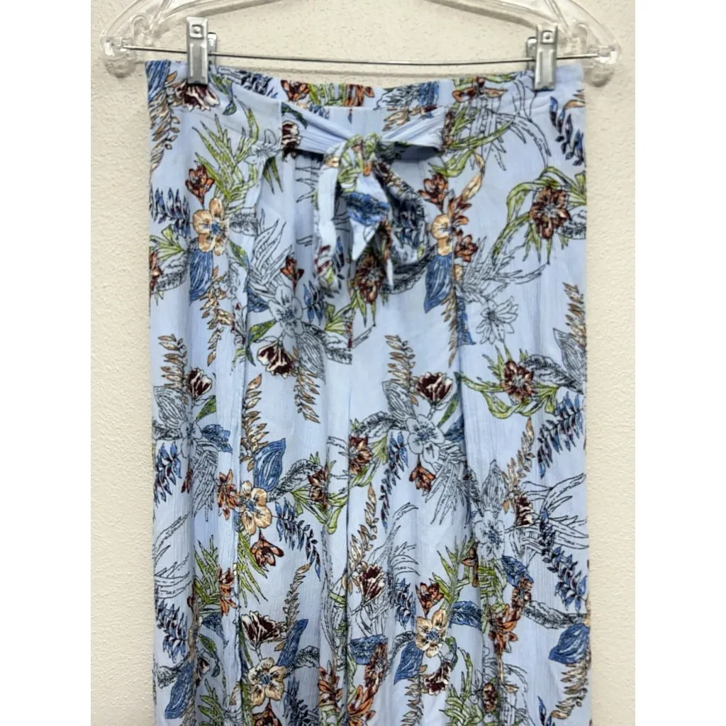 Miss Me Floral Print Wide Slit-Leg Palazzo Pants Medium Pull On Boho Hippie - Image 3