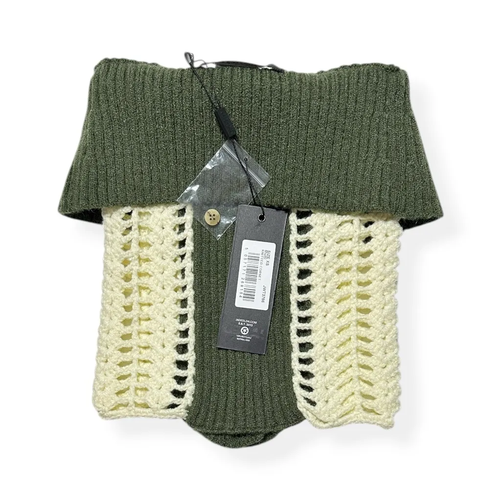 JADED LONDON Akio Knitted Corset Top, Olive, XS - Image 6