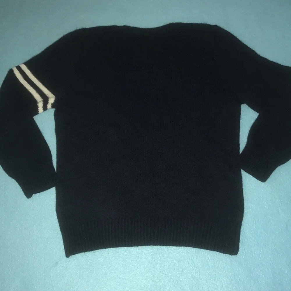 HOLLISTER varsity style button up cardigan navy and white H patch detail size S - Image 2