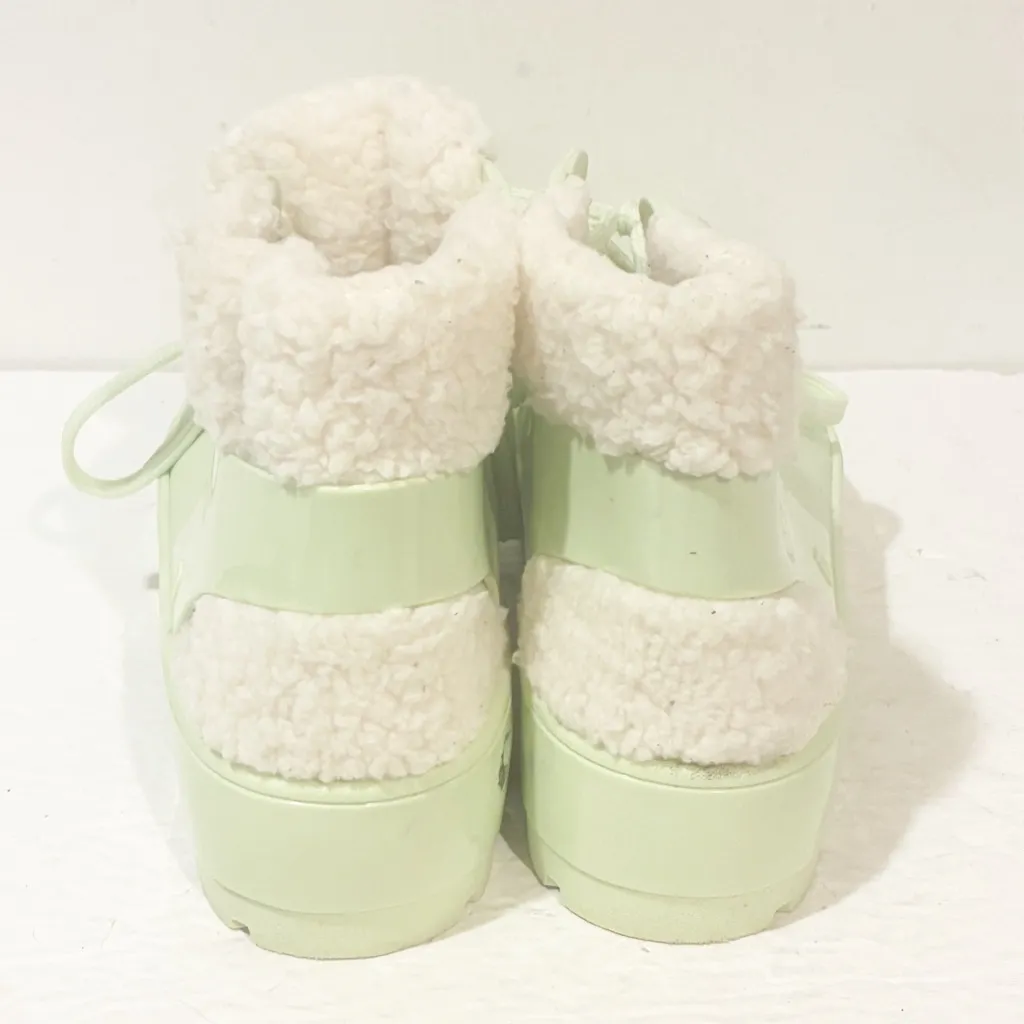 MELISSA SHOES Size 8 FLUFFY SNEAKER – BOOT in GREEN VERDE HORTELA - Image 5