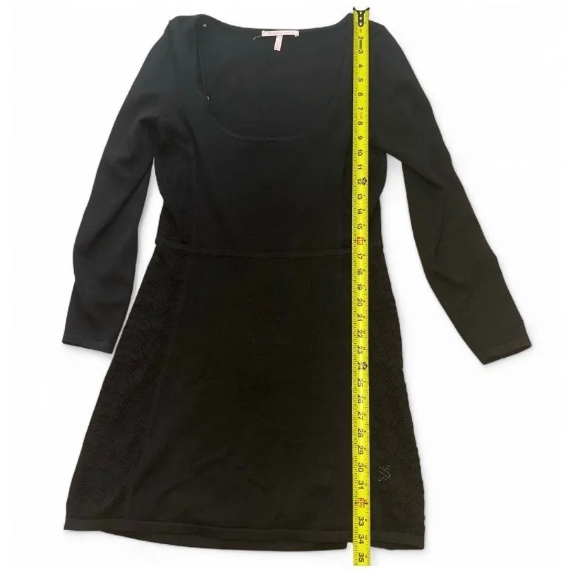 Victoria's Secret Black Knit Dress Long Sleeve‎ Scoop Neck Medium M - Image 4