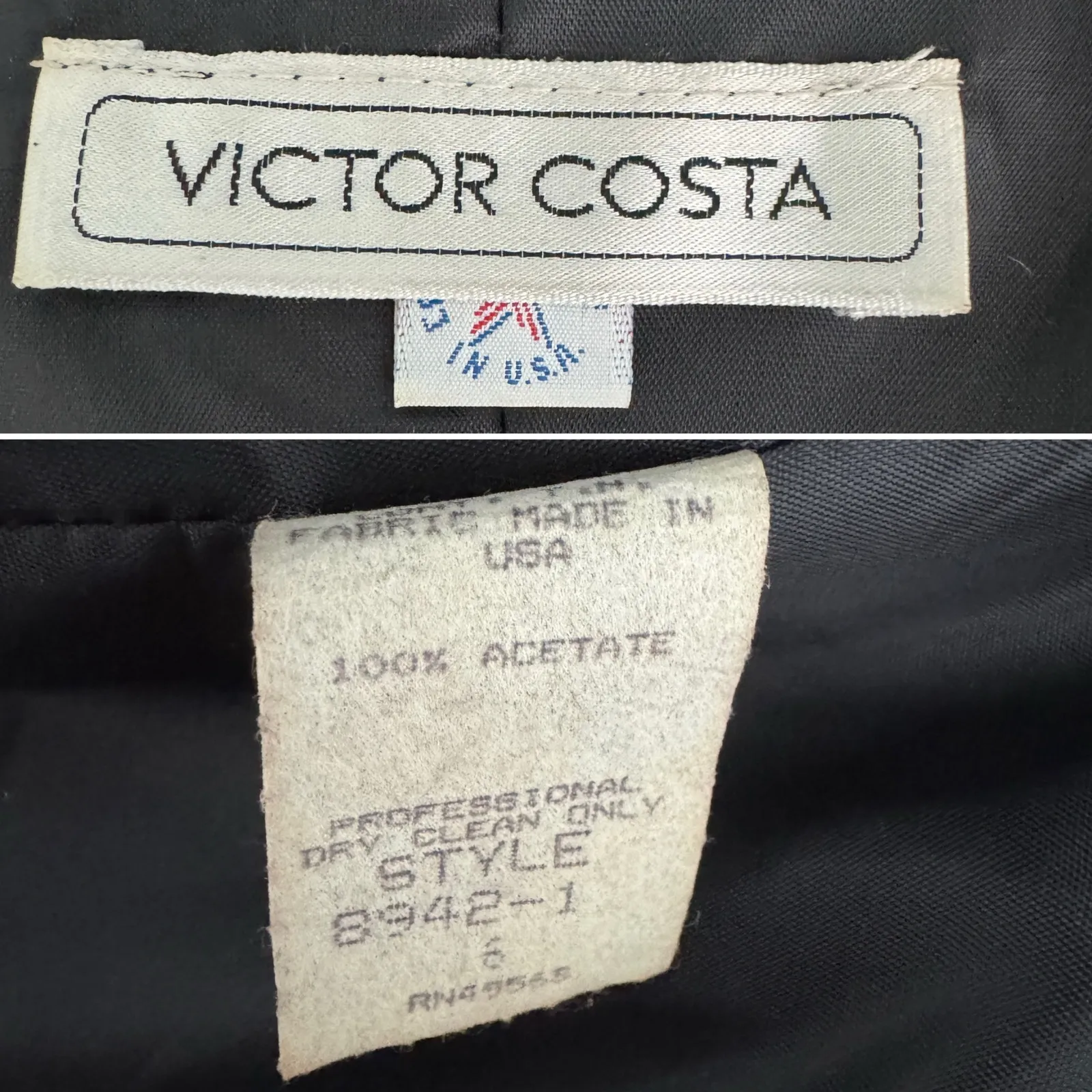 Victor Costa vintage 80s floral drop bow waist strapless party dress size 2 XS Purple - Image 6