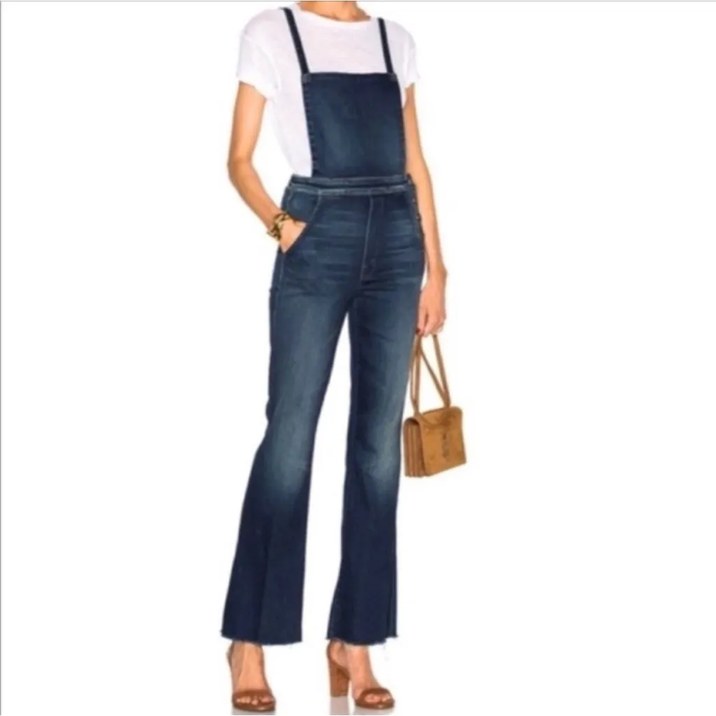 Mother flare denim overalls swooner size 29 Blue - Image 3