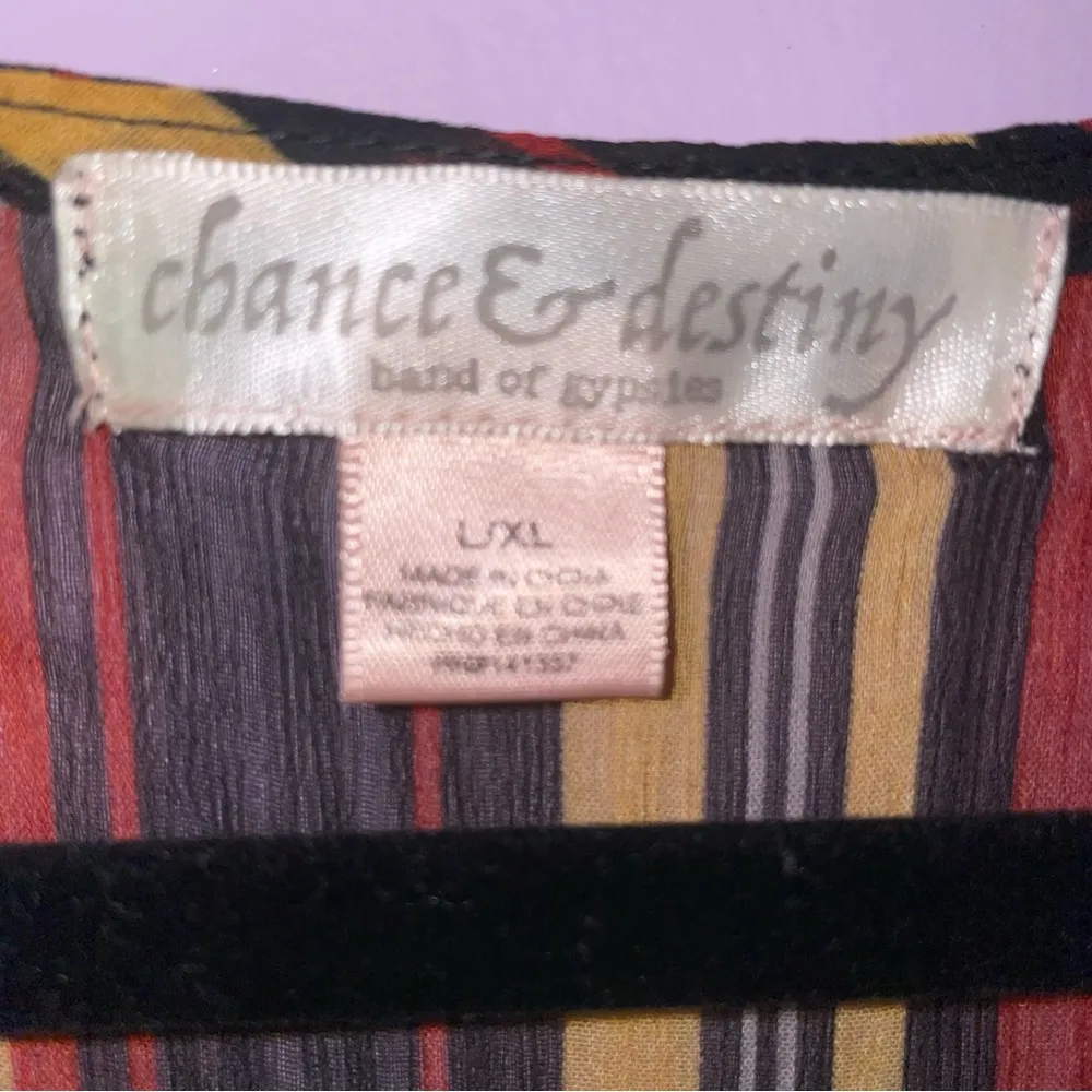 Band of Gypsies XL Sheer Cardigan Striped Open Front Swim Cover Kimono - Image 4