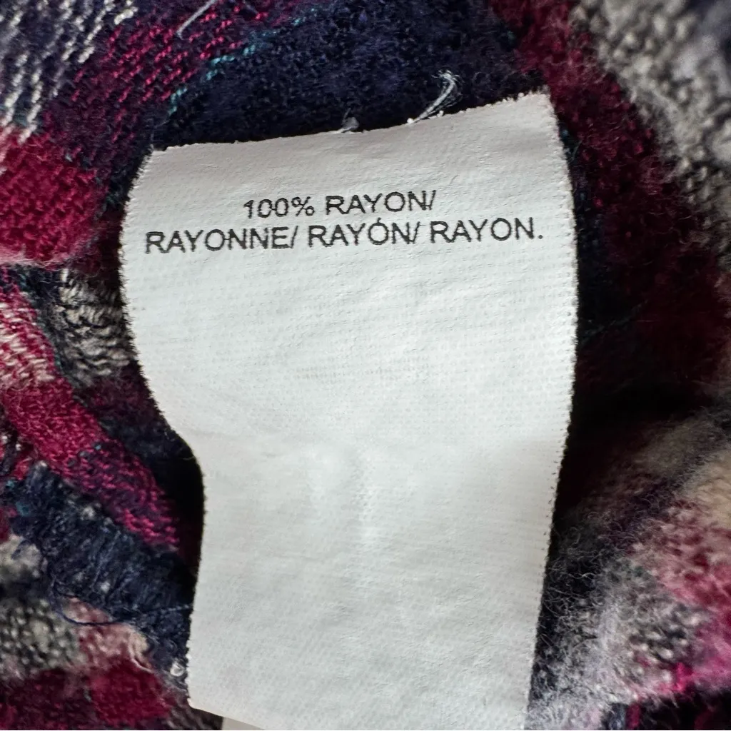 Lucky Brand Split Back Flannel Shirt Plaid Button Down Drop Tail - Image 12