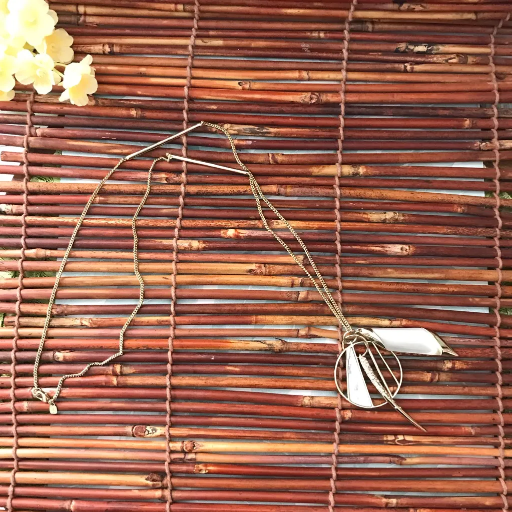 Alexis Bittar Long Gold Tone Pendant Necklace - Image 5