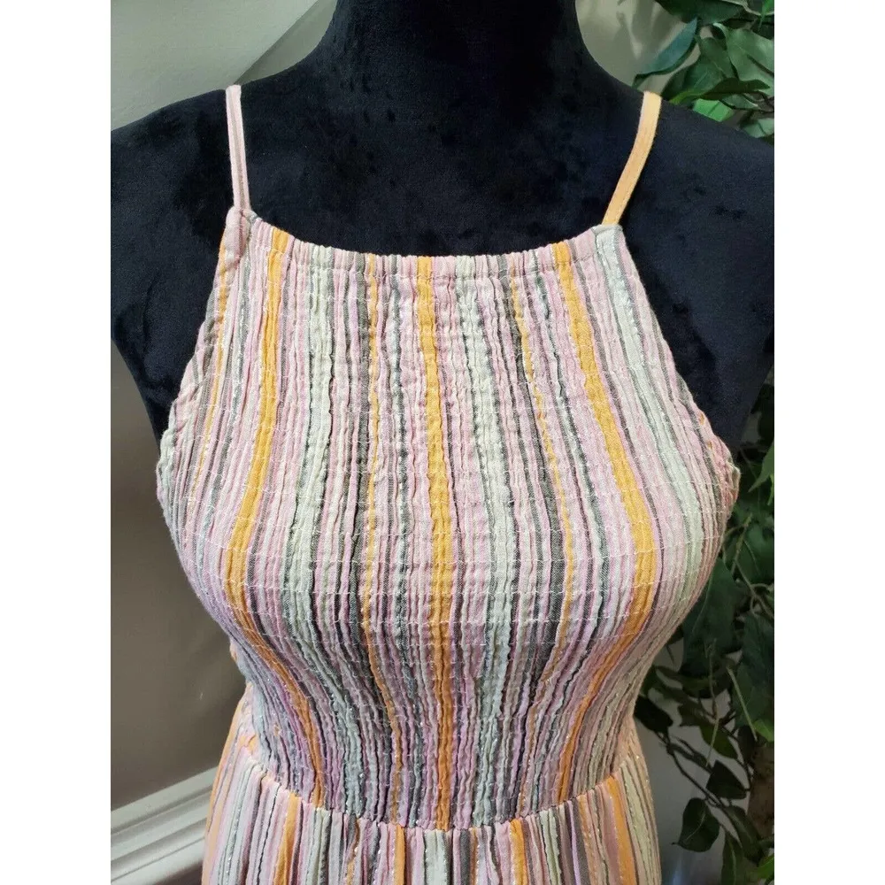 Sim & Sam Women's Multicolor 100% Cotton Strappy Casual Knee Length Dress Medium - Image 5