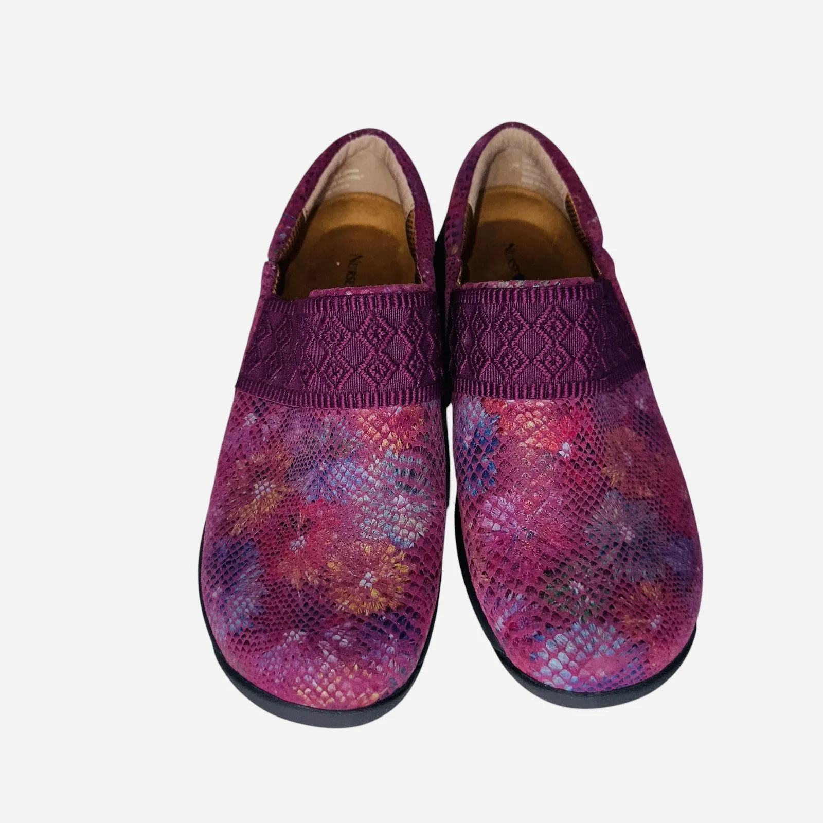 Nurse Mates Cally Women's Comfortable Wide Fit Leather Slip On Shoes‎ 7W - Image 2