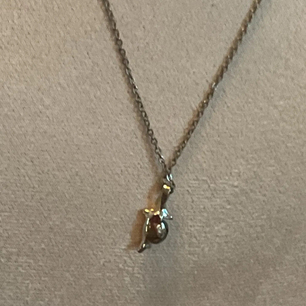 Source Unknown Silver Necklace with Green Accent - Image 4