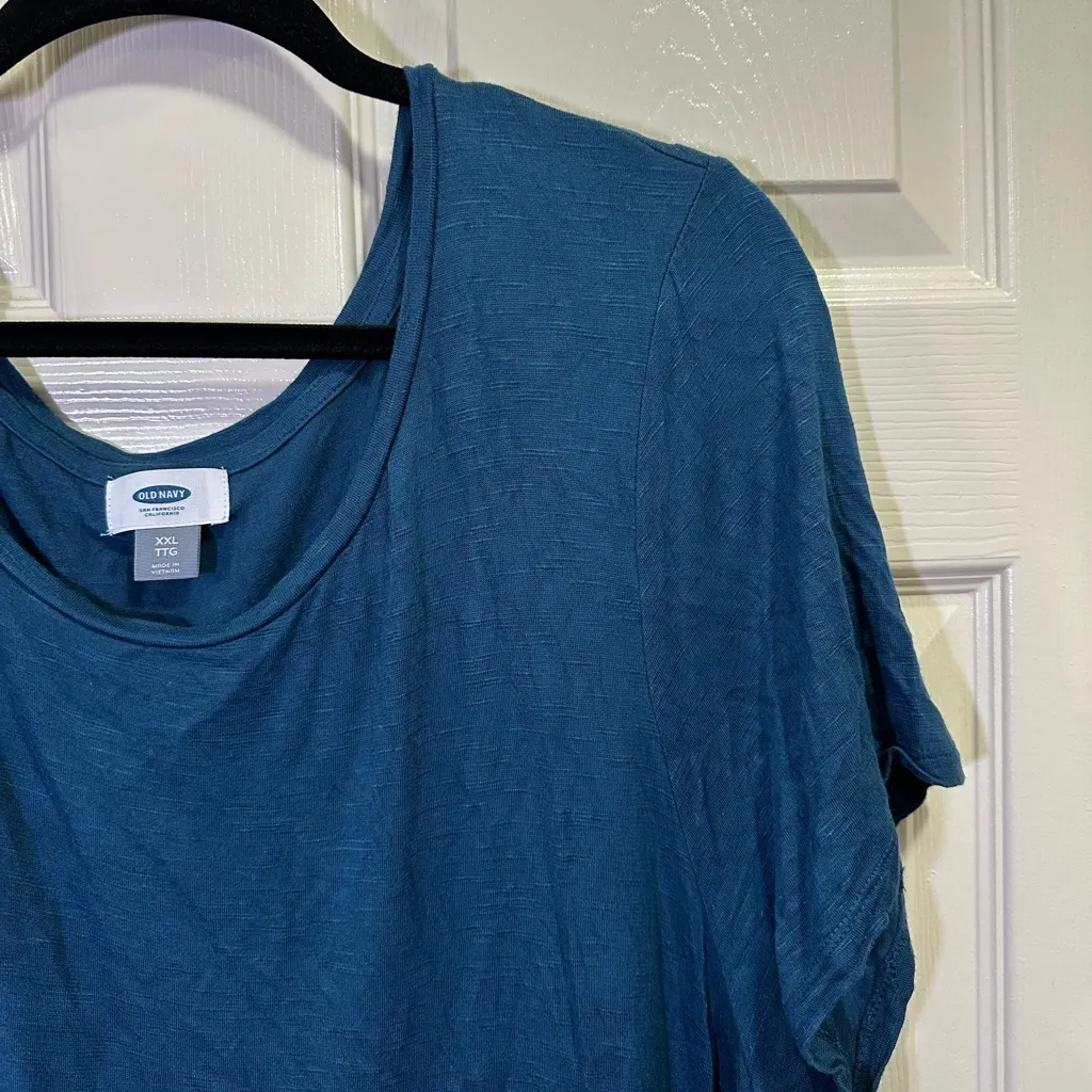 Old Navy Crewneck Short Sleeve Swing Shirt Size XXL Women’s Blue Teal - Image 2