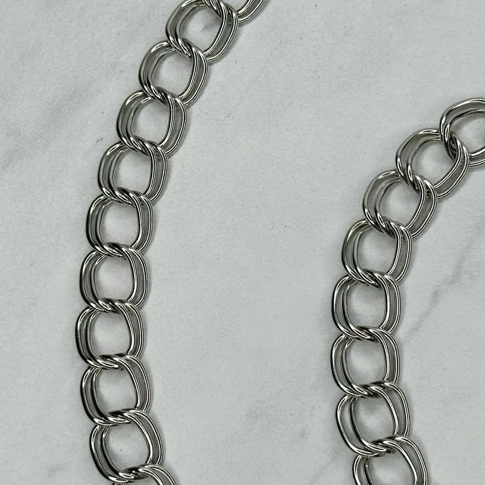 Silver Tone K Initial Letter Belly Body Metal Chain Link Belt Size XS Small S - Image 5