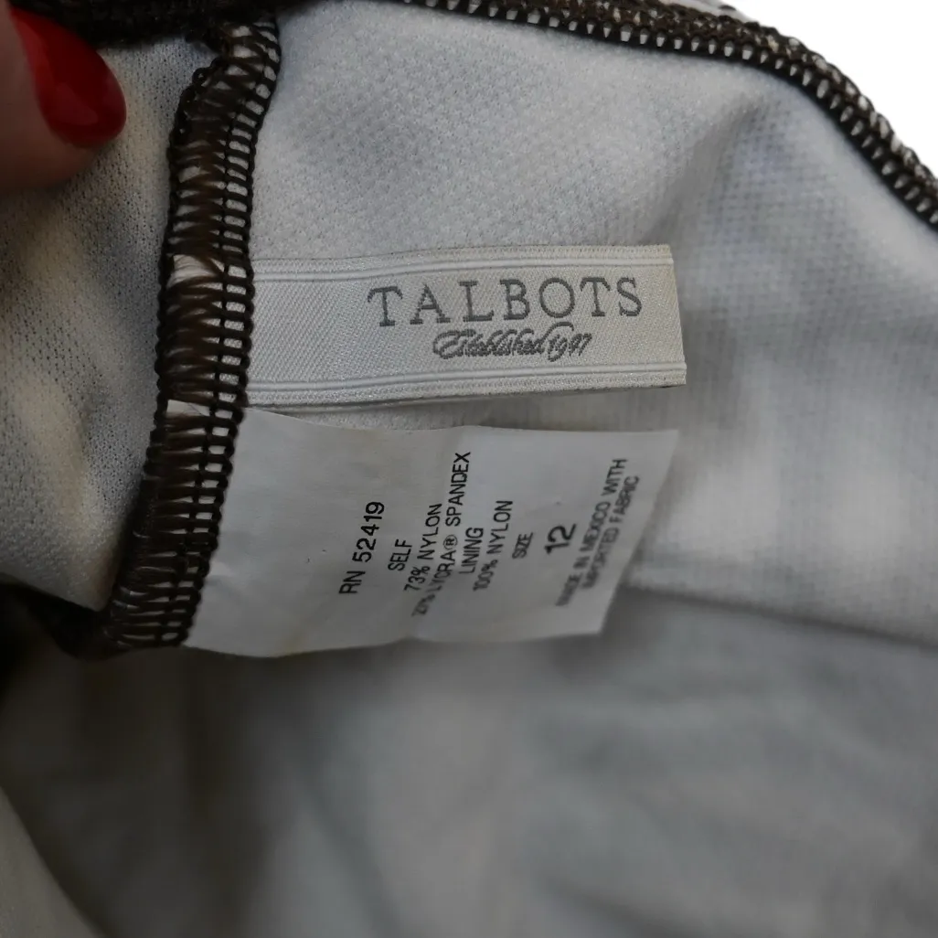 Talbots Women's Aqua Club Halter Keyhole One Piece Swimsuit Brown Tan Zebra - Image 7