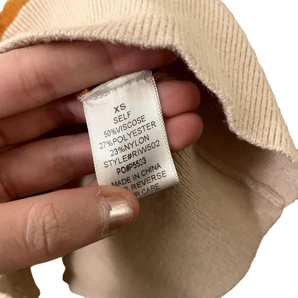 Roolee vintage cream striped knit sweater crewneck soft comfortable warm - Image 5