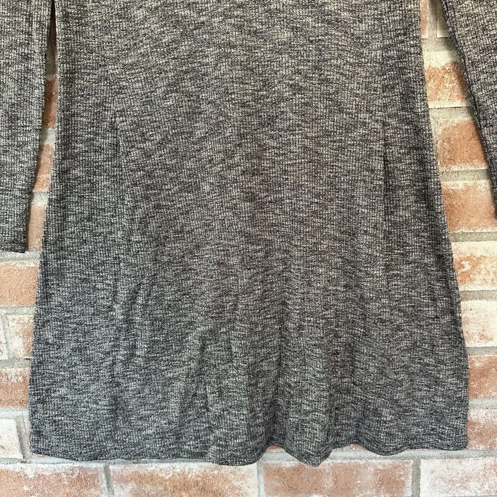 Madewell Ribbed Knit High Neck Dress Heathered Gray Small - Image 2