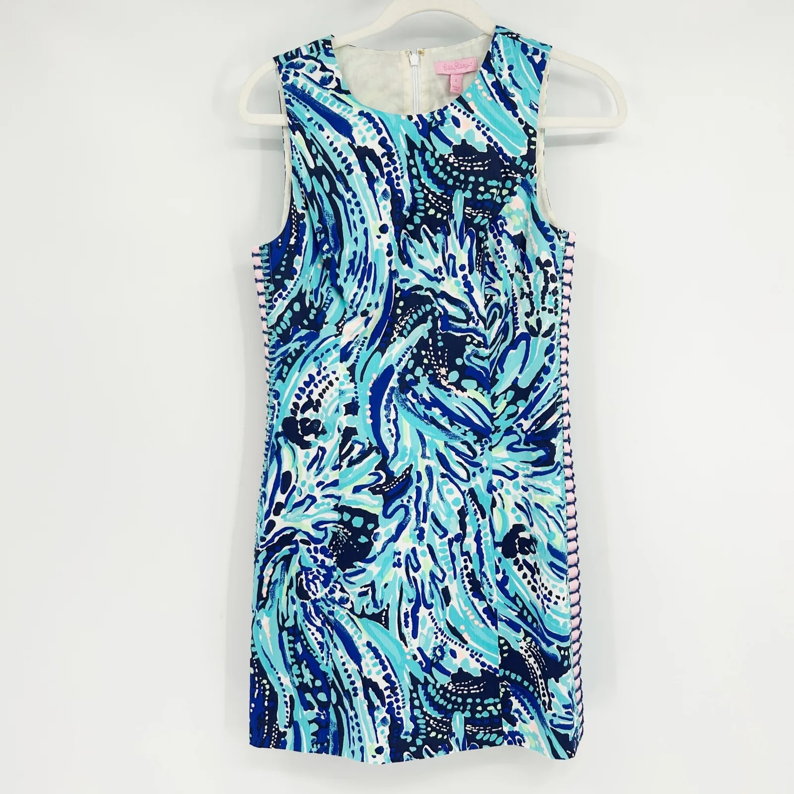 NWT Lilly Pulitzer Womens Tropical Vibrant Mila Shift Dress Size 2 Bright Navy - Image 3