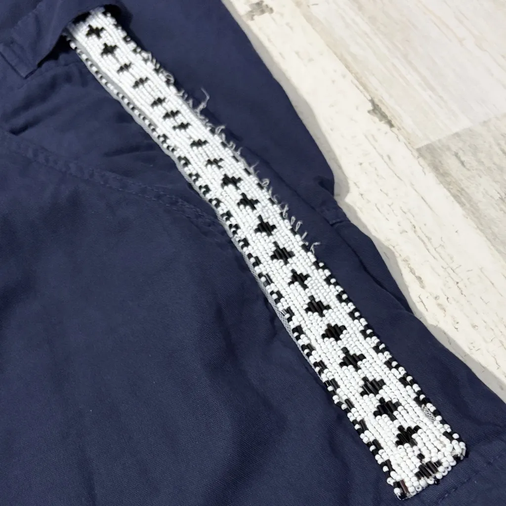 NSF Revolve Jacques Beaded Navy Cropped Cargo Pants Size 26 Blue - Image 4