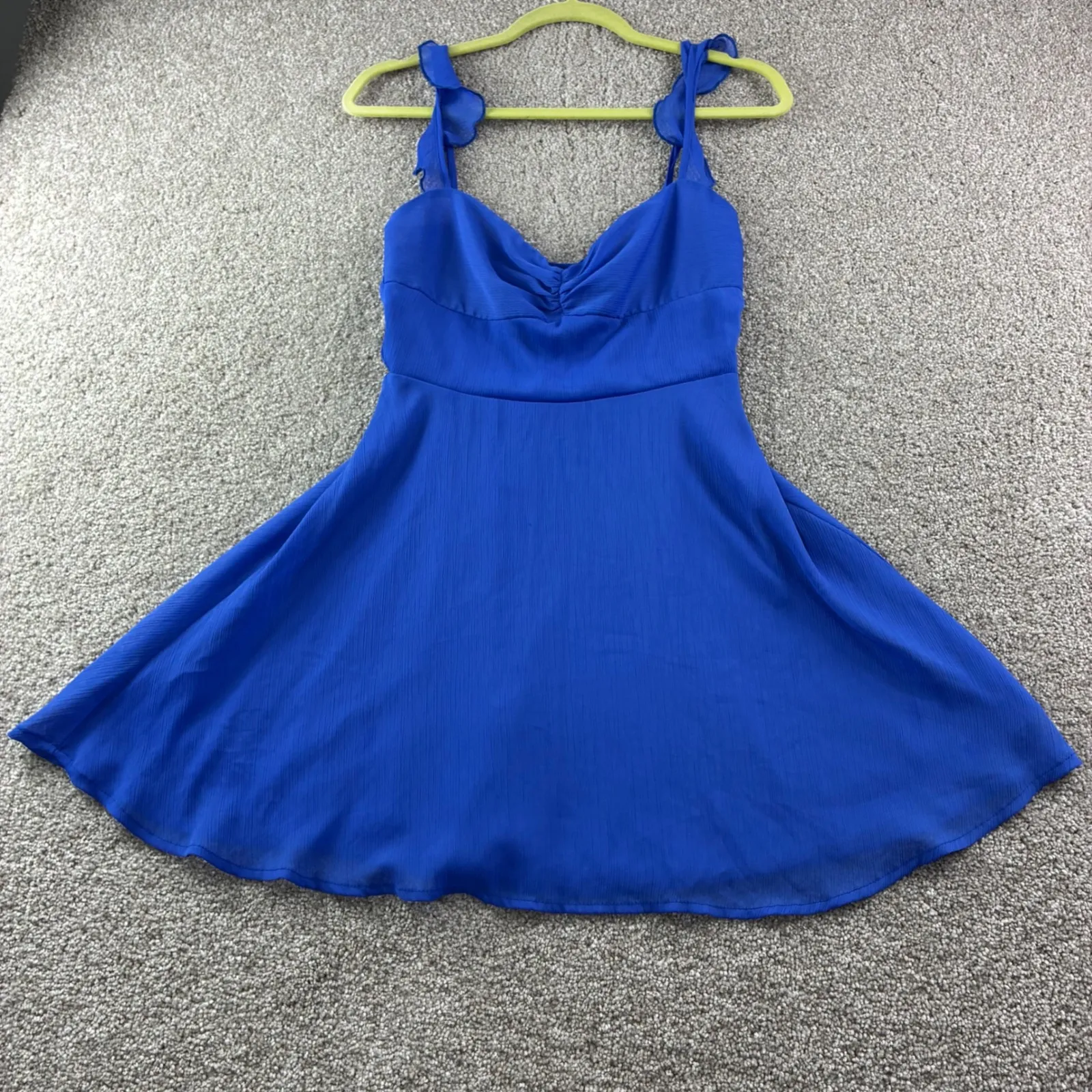 Lucy in the Sky Size M Blue Drape Neck Rear‎ Lace Up Mini Dress Party Formal - Image 2