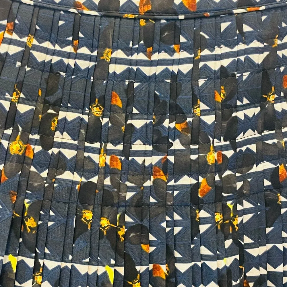 J. Crew Graphic Print Pleated Skirt - Women Size 4 - Multicolored - Image 2