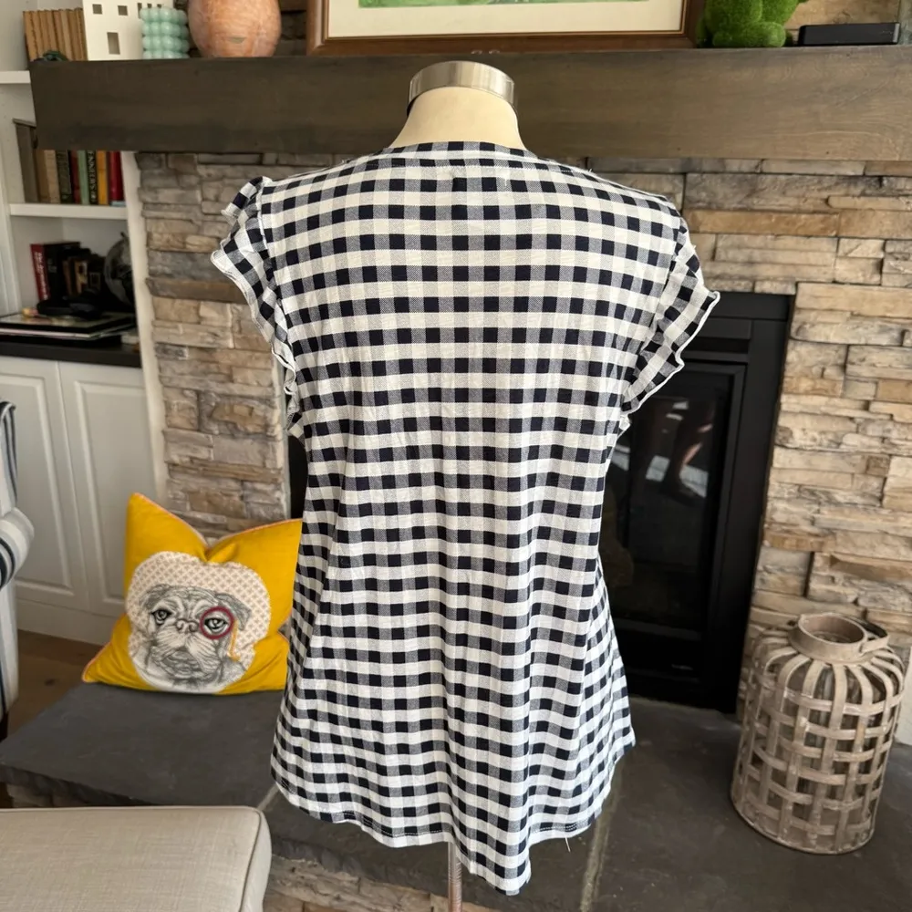 Maurices Black and White Checkered Short Sleeve Top - Image 7