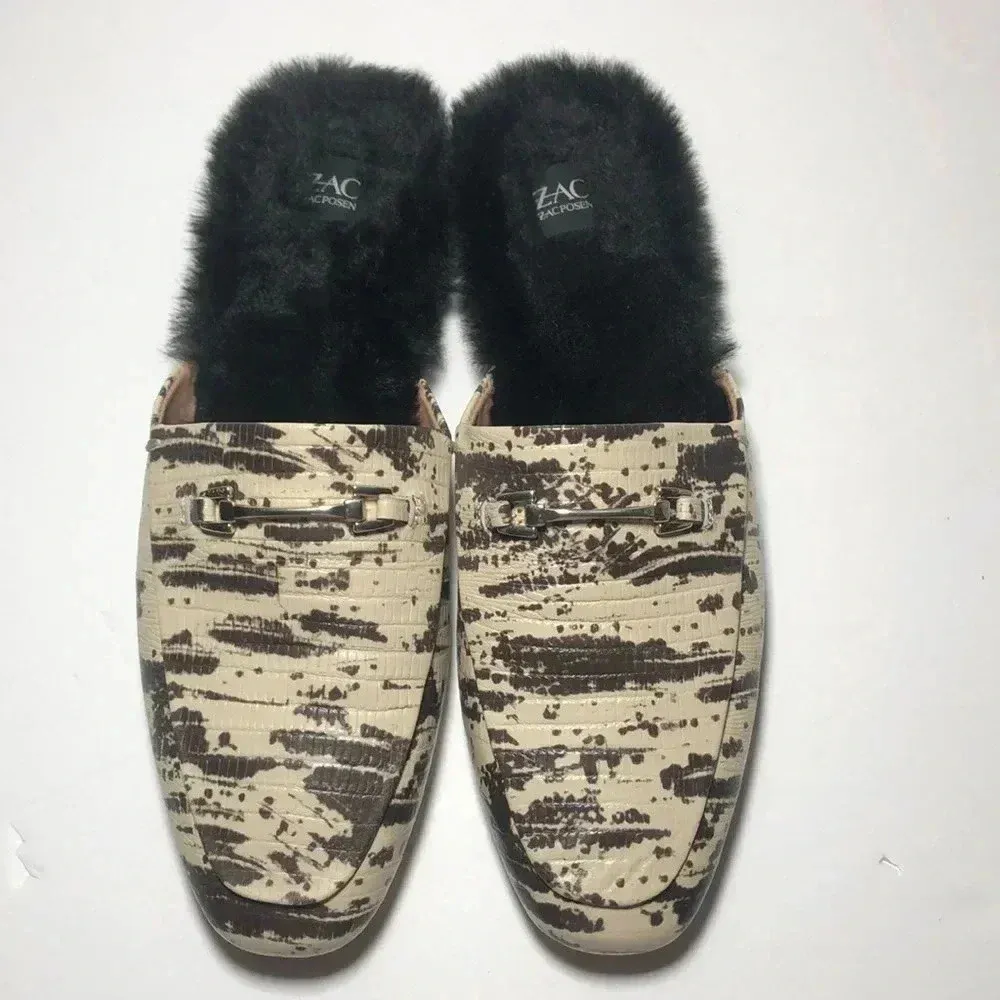 Zac Posen Women's Savanna Mule Loafers Shoes In Cream/Black Black Size 10 - Image 2