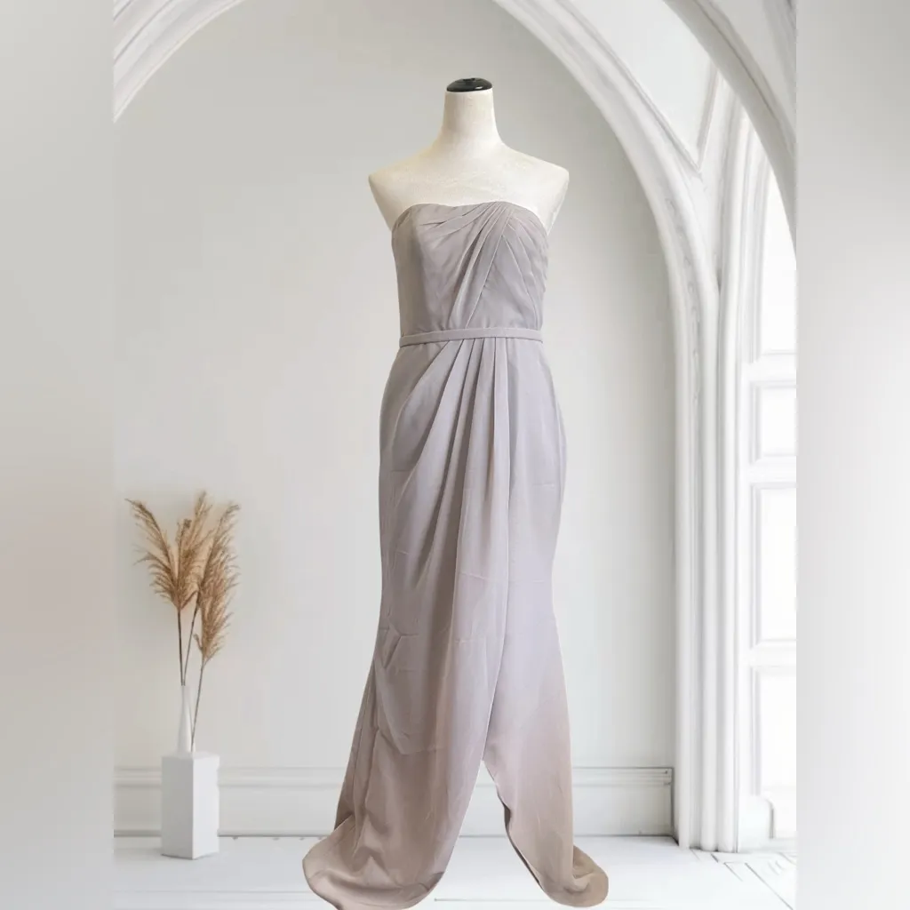 Kleinfeld Chiffon Bridesmaid dress CAPUCCINO Tan Size 2 - Image 2