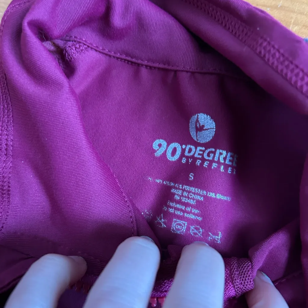 ☀️3/$25 90 degrees magenta full zip athletic jacket small Purple - Image 5