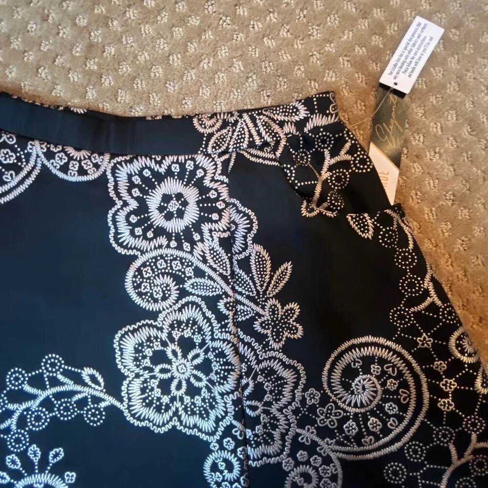 Lularoe Elegant Black Metallic Silver A-Line Skirt SZ M Holiday Xmas Party - Image 8