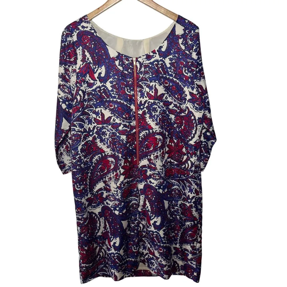 The Limited Dress Women L Tall Purple Paisley Mini Preppy Office Party Wedding - Image 2